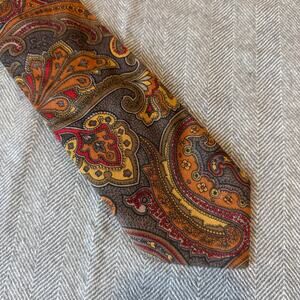 Tango by Max Raab Brown Paisley Cotton Tie Vintage Retro